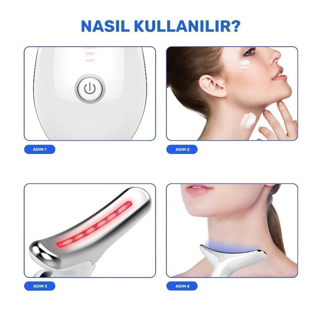 Boyun Ve Yüz Güzellik Cihazı Gıdık Ve Sarkma Giderici Cihaz Cilt Masaj Aleti