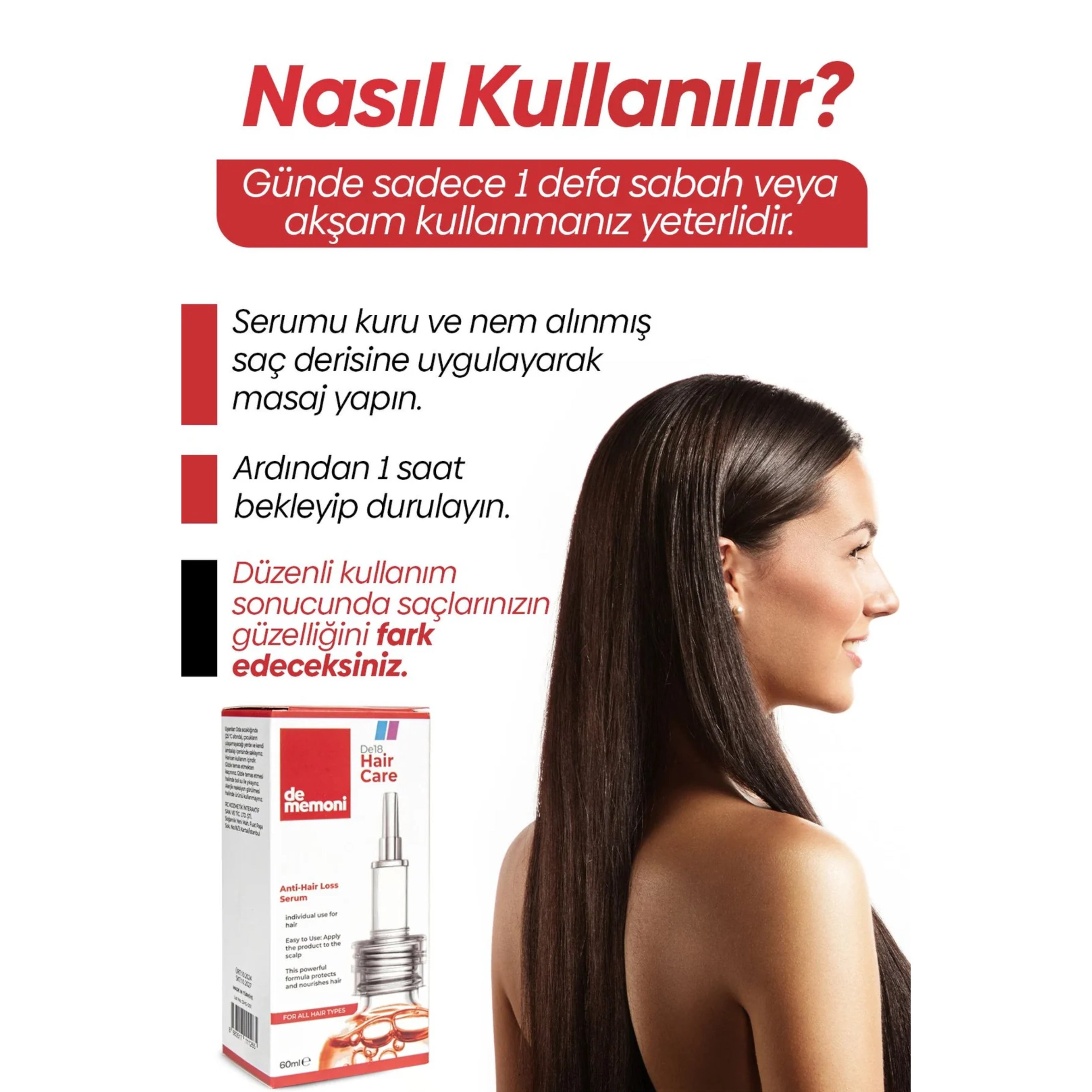 De18 Hair Care Saç Dökülmesi Karşıtı Ve Saç Uzatıcı Serum - 60 ml