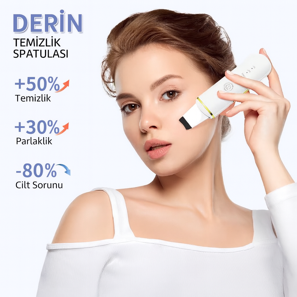 Şarjlı Ultrasonik Cilt Spatulası – Siyah Nokta & Akne Temizleyici