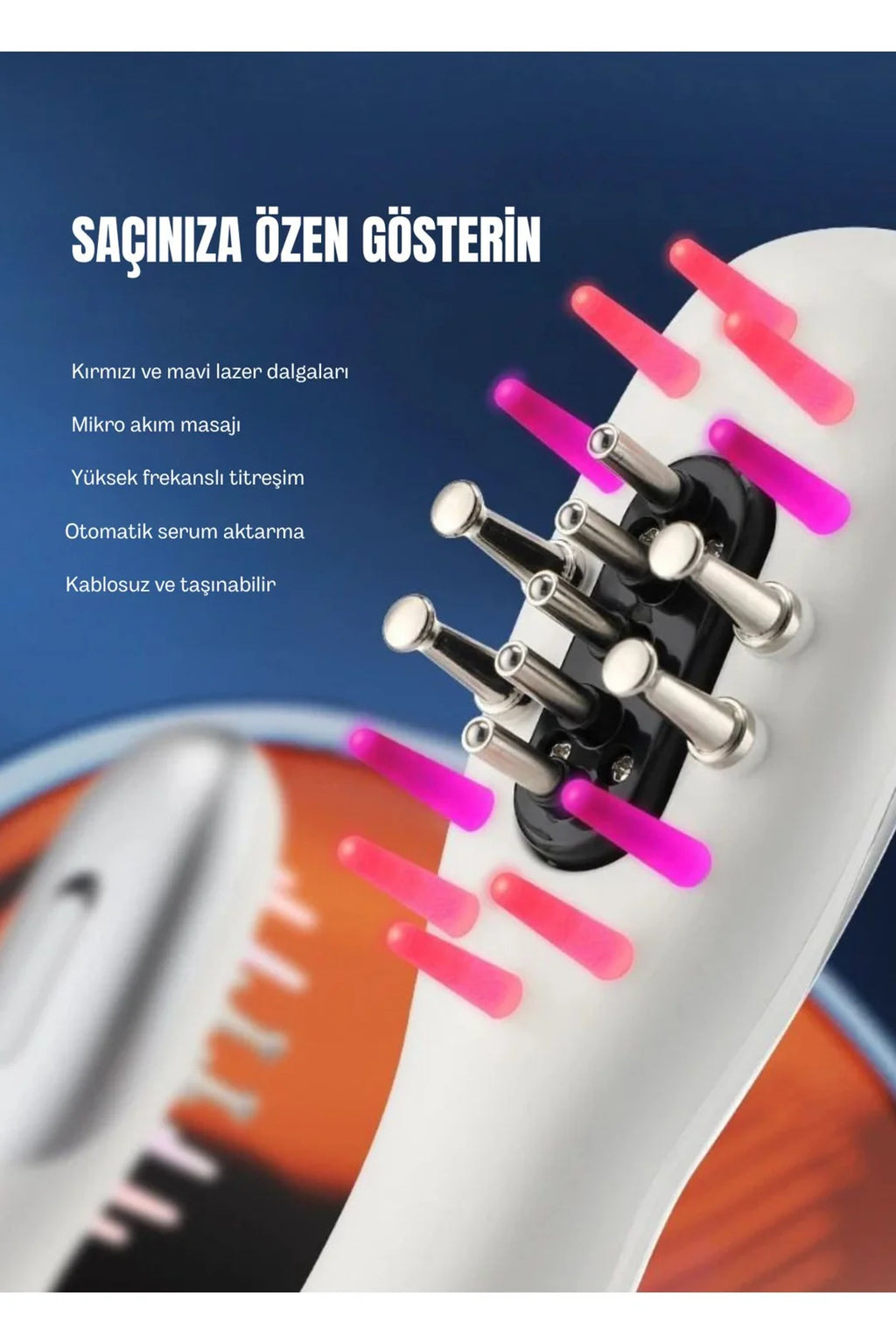 Şarjlı İyonik Saç Tarağı – Saç Dökülmesine Karşı Bakım