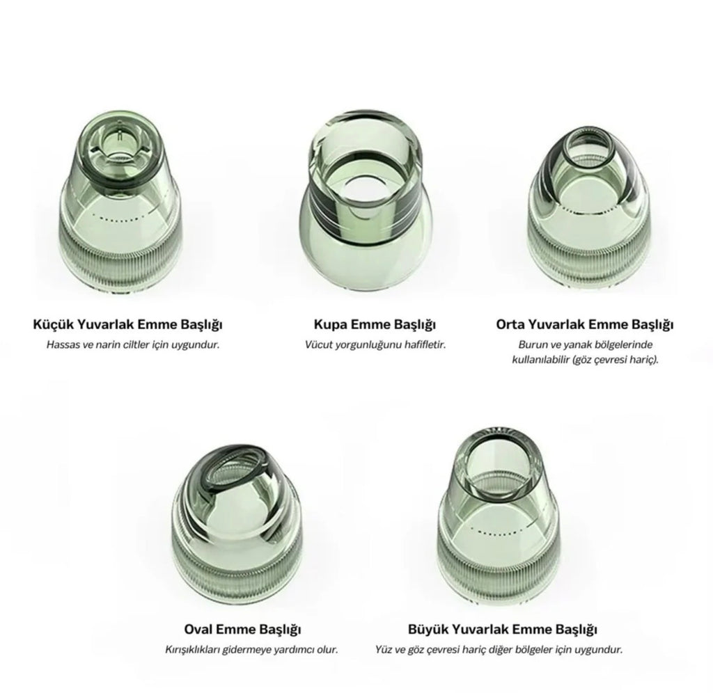 5 Başlıklı Şarjlı Siyah Nokta Temizleyici Vakum Cihazı | Gözenek Arındırıcı Cilt Bakım Aleti