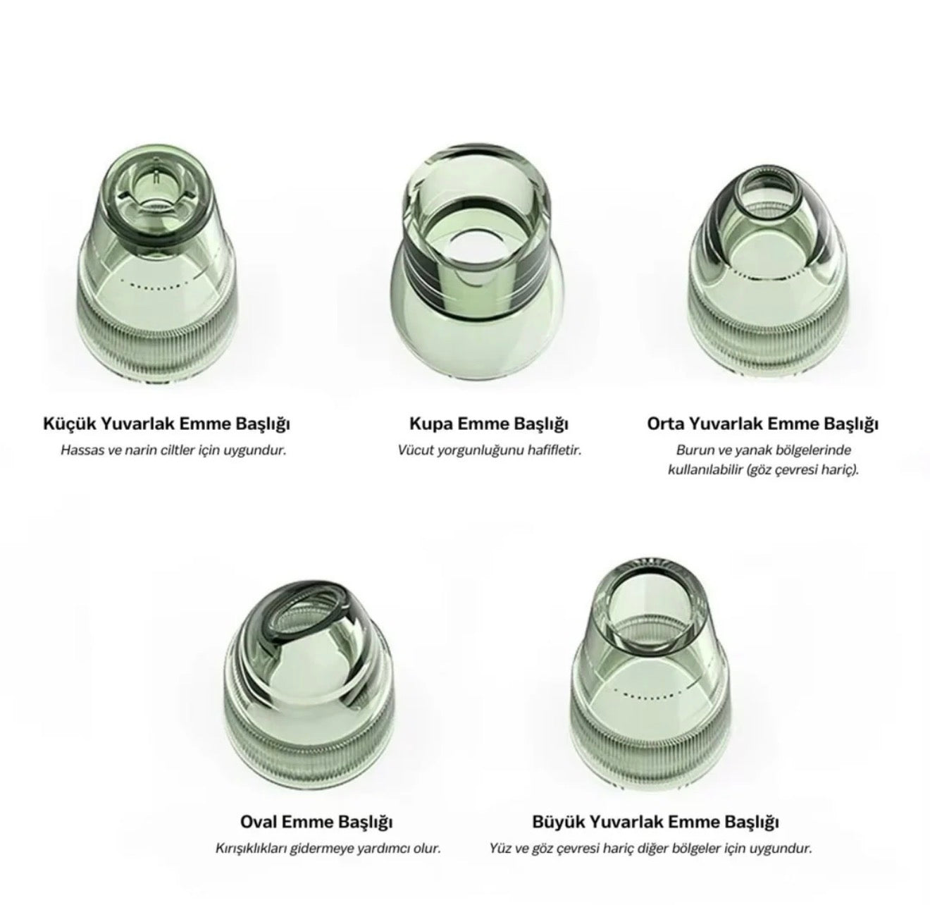 5 Başlıklı Şarjlı Siyah Nokta Temizleyici Vakum Cihazı | Gözenek Arındırıcı Cilt Bakım Aleti