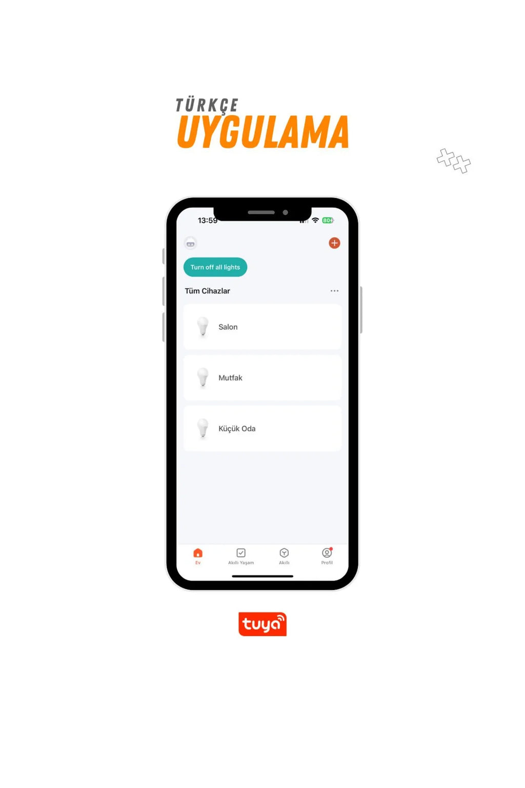 Uzaktan Telefon Kontrollü Akıllı Rgb Ampul Ambiyans Işığı