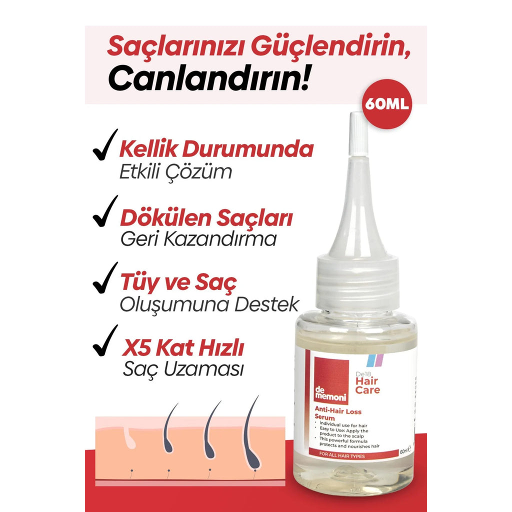 De18 Hair Care Saç Dökülmesi Karşıtı Ve Saç Uzatıcı Serum - 60 ml